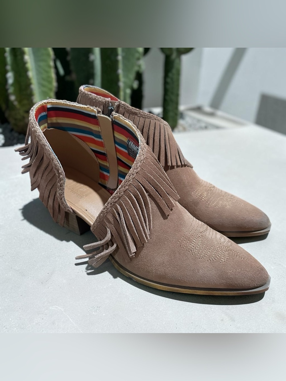 Women’s Dingo Fringe Suede Ankle Boot - Tan